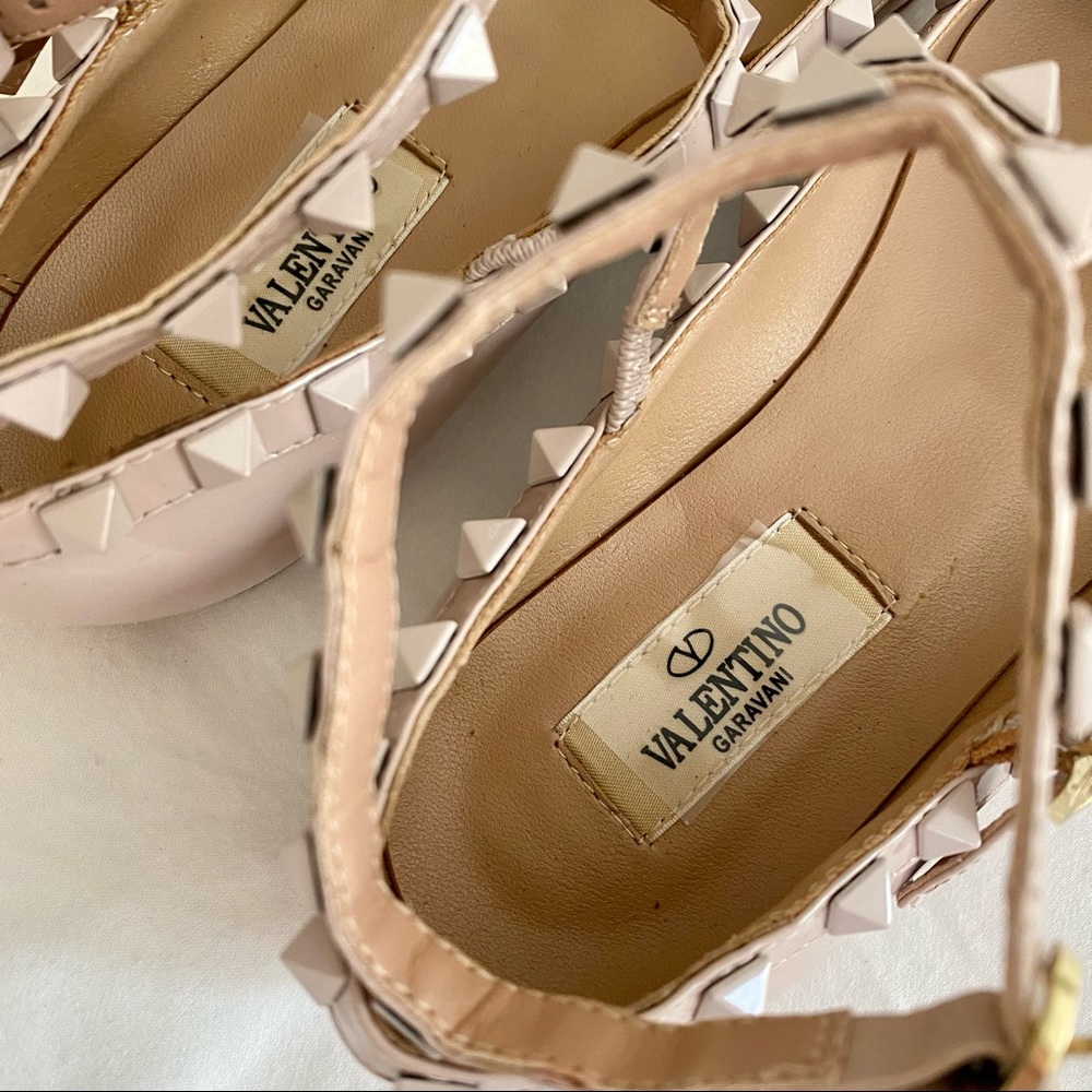 SOLD - Valentino Nude Patent Leather Rockstud Caged Ballet Flat - Picture 10 of 15
